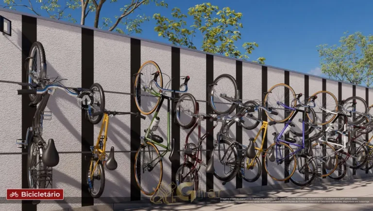 Bicicletário em apartamentos no bairro do Parque do Carmo, São Paulo