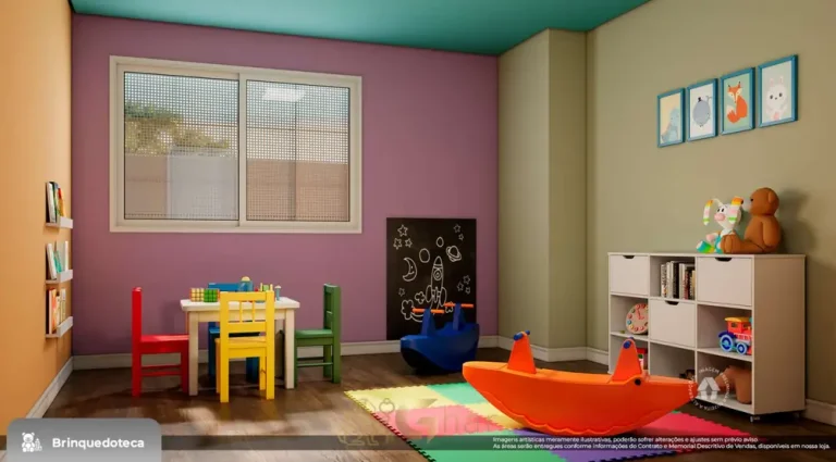 Brinquedoteca para as crianças em apartamentos no bairro de Sapopemba, São Paulo
