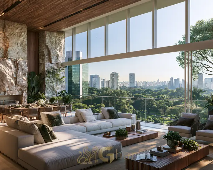 Sala em apartamento de alto padrão em São Paulo para compra