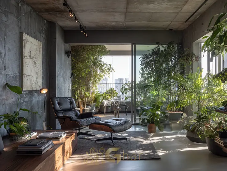 Sala de apartamento compacto na cidade de São Paulo