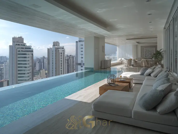 Piscina de cobertura duplex de alto padrão, São Paulo