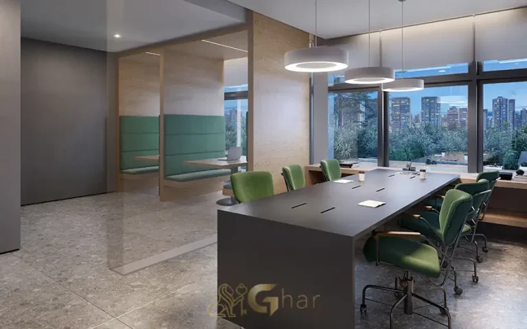 Coworking com estações individuais em condomínio residencial no bairro do Brooklin, na Zona Sul de São Paulo