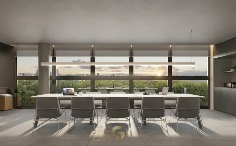 Coworking com estações de trabalho em apartamentos no bairro do Ibirapuera, São Paulo