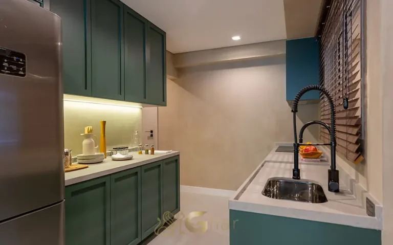 Cozinha do apartamento decorado de 129 m² em apartamentos no bairro do Morumbi, São Paulo