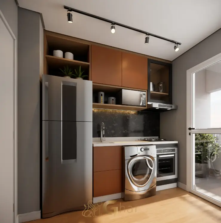 Cozinha do apartamento decorado em condomínio residencial no bairro da Vila das Belezas, na Zona Sul de São Paulo