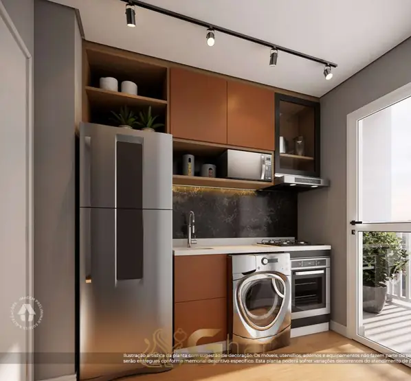 Cozinha do apartamento decorado em apartamentos no bairro da Penha, São Paulo