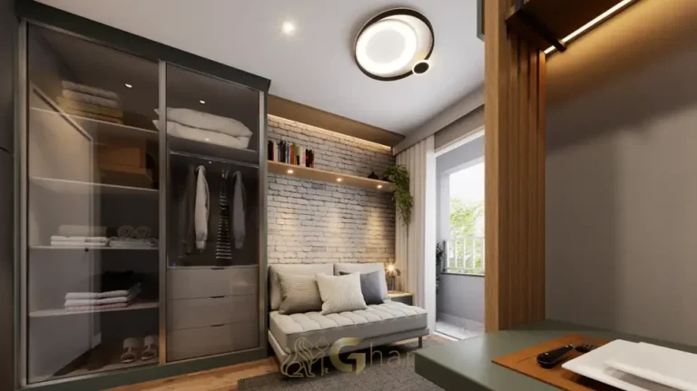 Dormitório do studio decorado do condomínio Metrocasa Estação Vila das Belezas no bairro da Vila das Belezas, São Paulo
