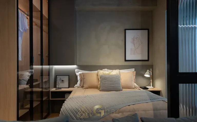 Dormitório do studio decorado em condomínio residencial no bairro da Pompéia, na Zona Oeste de São Paulo