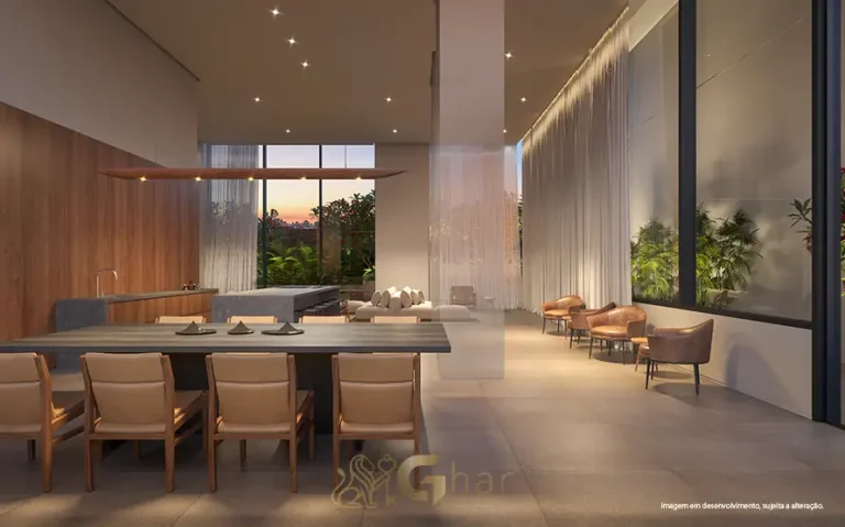 Espaço gourmet em apartamentos no bairro de Moema, São Paulo