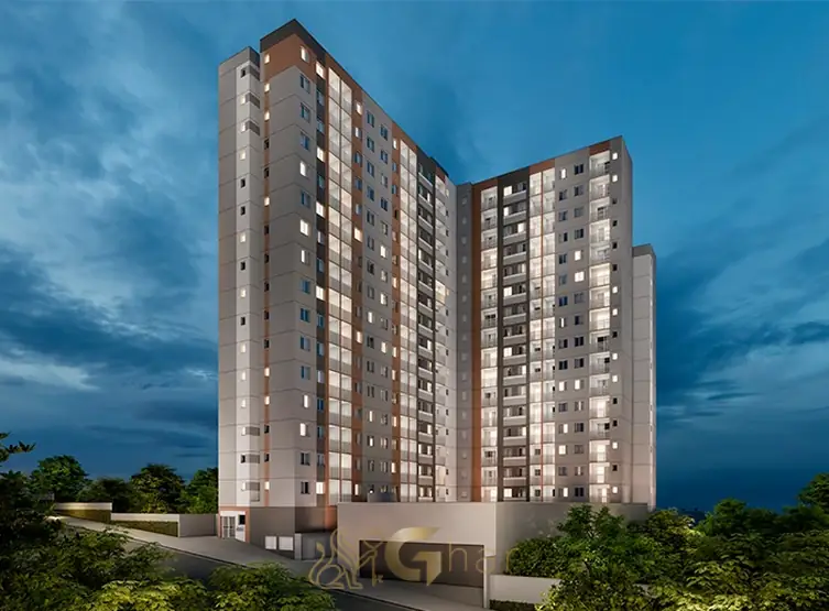 Fachada contemporânea do condomínio Metrocasa Avenida Vila Ema no bairro da Vila Ema, São Paulo