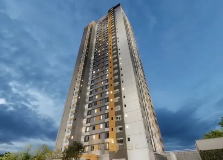 Fachada contemporânea em apartamentos no bairro da Vila das Belezas, São Paulo