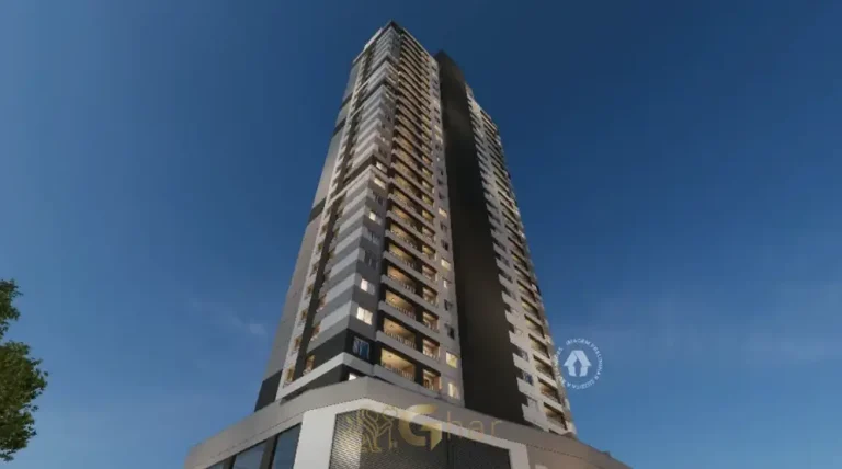 Fachada contemporânea em apartamentos no bairro da Vila Prudente, São Paulo