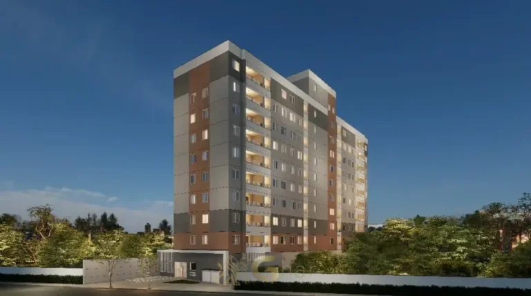Fachada contemporânea do condomínio Metrocasa Jaçanã II no bairro do Jaçanã, São Paulo