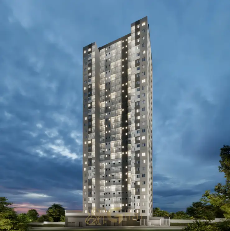 A fachada contemporânea do condomínio Metrocasa Oratório no bairro da Vila Prudente, São Paulo