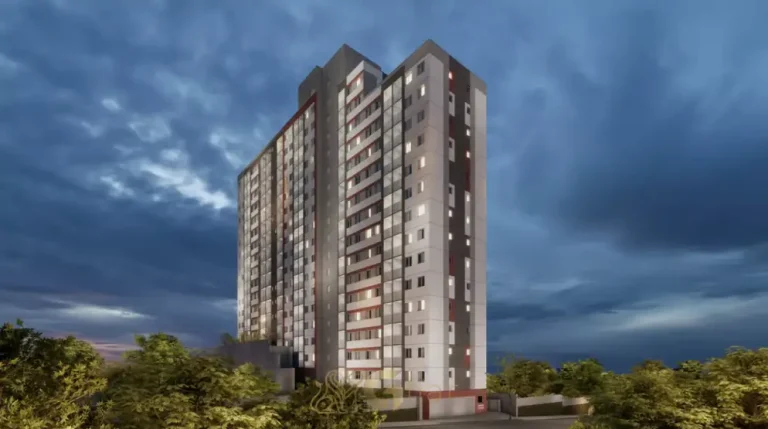 Fachada principal do condomínio Metrocasa Penha de França no bairro da Penha, São Paulo