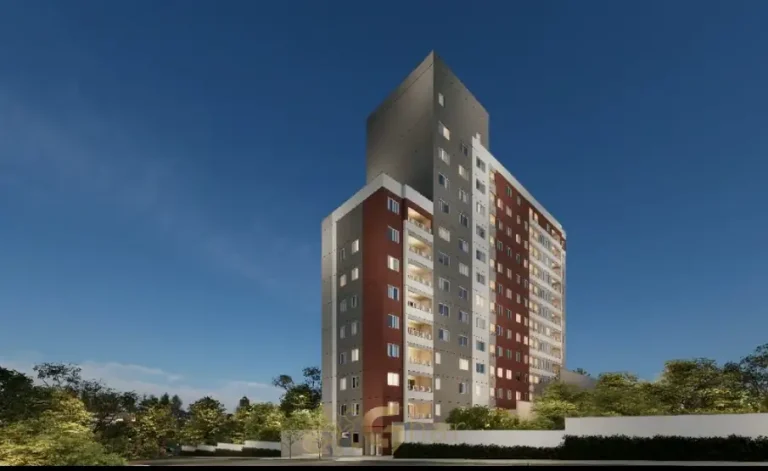Fachada contemporânea do condomínio Metrocasa Praça da Árvore no bairro da Praça da Árvore, São Paulo