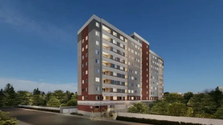 Fachada contemporânea do condomínio Metrocasa Santo Amaro no bairro de Santo Amaro, São Paulo