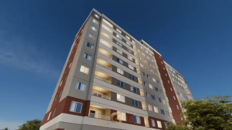 Fachada com vista frontal em apartamentos no bairro de Santo Amaro, São Paulo
