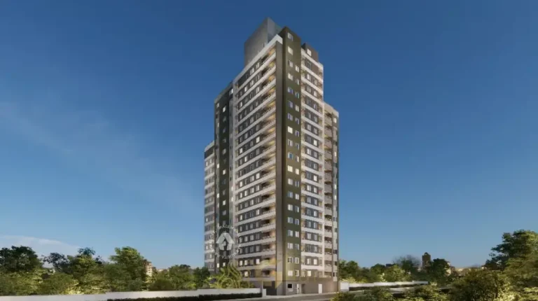 Fachada frontal do condomínio Metrocasa São Joaquim no bairro da Liberdade, São Paulo