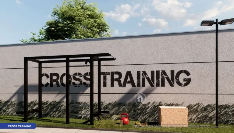 Espaço de fitness externo com cross training do condomínio Metrocasa Jaçanã II no bairro do Jaçanã, São Paulo