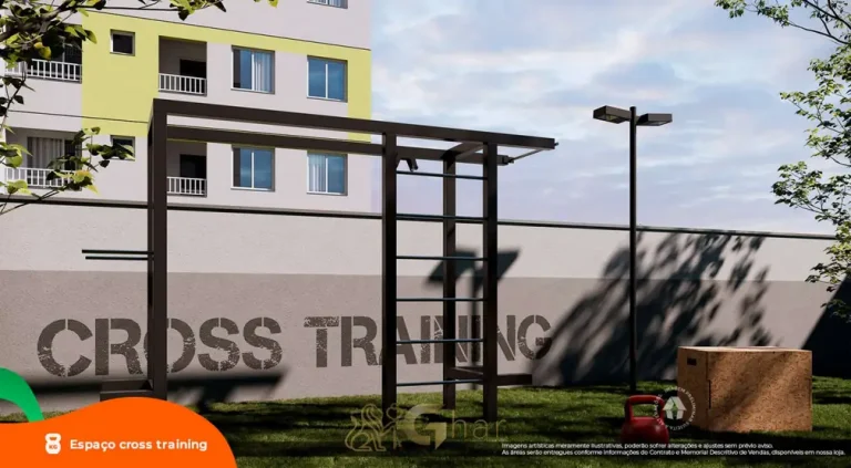 Espaço de cross training ao ar livre em condomínio residencial no bairro do Sacomã, na Zona Sul de São Paulo