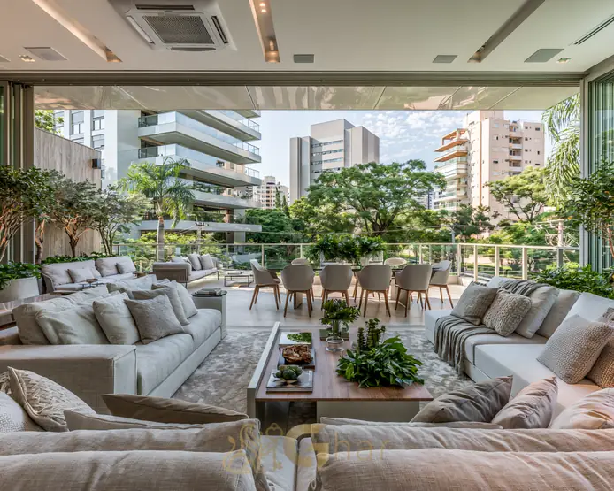 Imobiliária no Paraíso SP – sala de estar de apartamento à venda na região Zona Sul de São Paulo