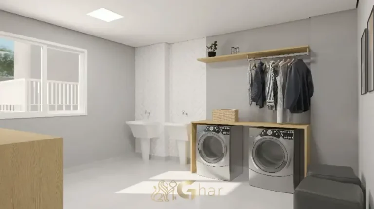 Lavanderia compartilhada do condomínio Metrocasa Estação João Dias no bairro de Santo Amaro, São Paulo