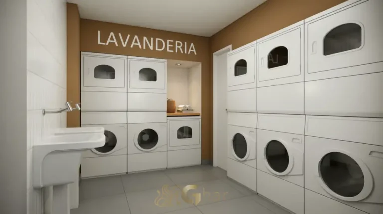 Lavanderia compartilhada do condomínio Metrocasa Estação Patriarca no bairro do Patriarca, São Paulo