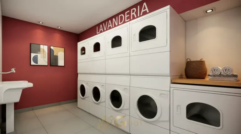 A lavanderia compartilhada em condomínio residencial no bairro da Vila Prudente, na Zona Leste de São Paulo