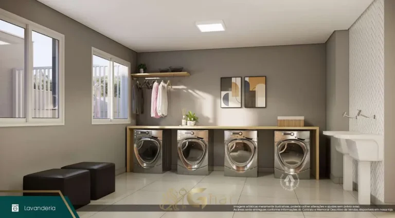 Lavanderia compartilhada em apartamentos no bairro do Morumbi, São Paulo