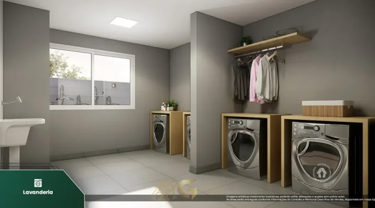 Lavanderia compartilhada em apartamentos no bairro do Carrão, São Paulo