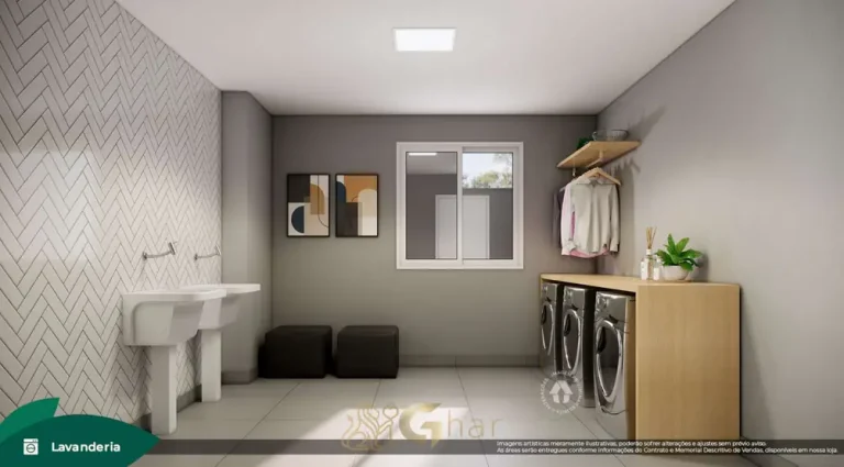 Lavanderia compartilhada em condominio residencial no bairro de Pirituba, na Zona Oeste de Sao Paulo