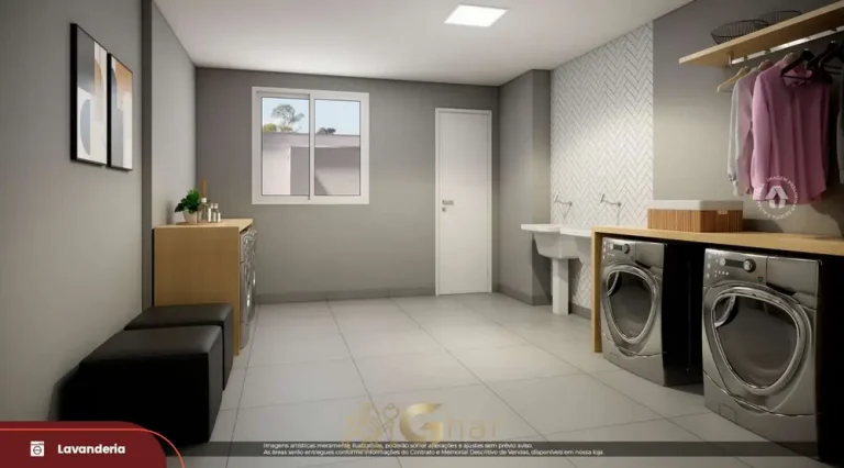 Lavanderia compartilhada em apartamentos no bairro de Itaquera, São Paulo