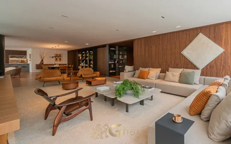 Living do apartamento decorado em apartamentos no bairro da Vila Madalena, São Paulo