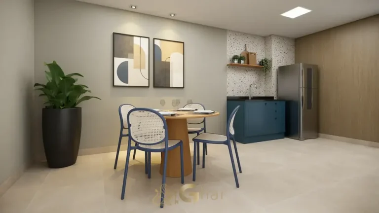 Lounge acolhedor em condomínio residencial no bairro da Vila das Belezas, na Zona Sul de São Paulo