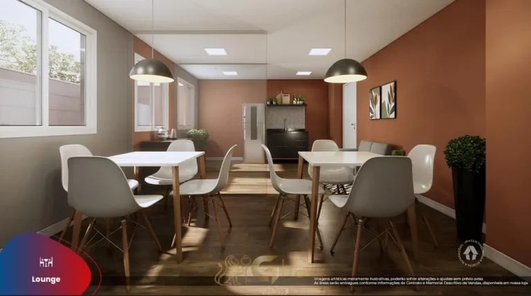 Lounge de convivência do condomínio Metrocasa Penha de França no bairro da Penha, São Paulo