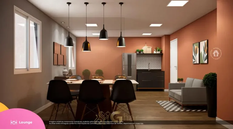 Lounge de convivência em apartamentos no bairro da Vila Guilherme, São Paulo