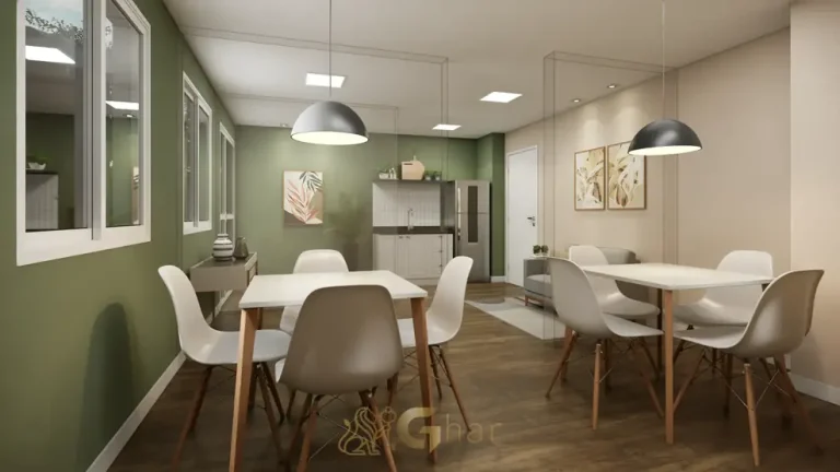 Lounge social em condomínio residencial no bairro de Pirituba, na Zona Oeste de São Paulo