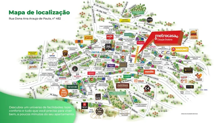 Mapa de localização do bairro em apartamentos no bairro da Vila Prudente, São Paulo