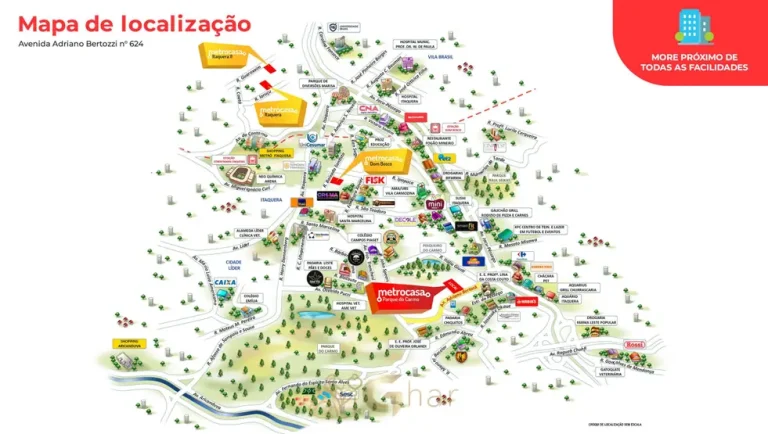 Mapa de localização do bairro em condomínio residencial no bairro do Parque do Carmo, na Zona Leste de São Paulo