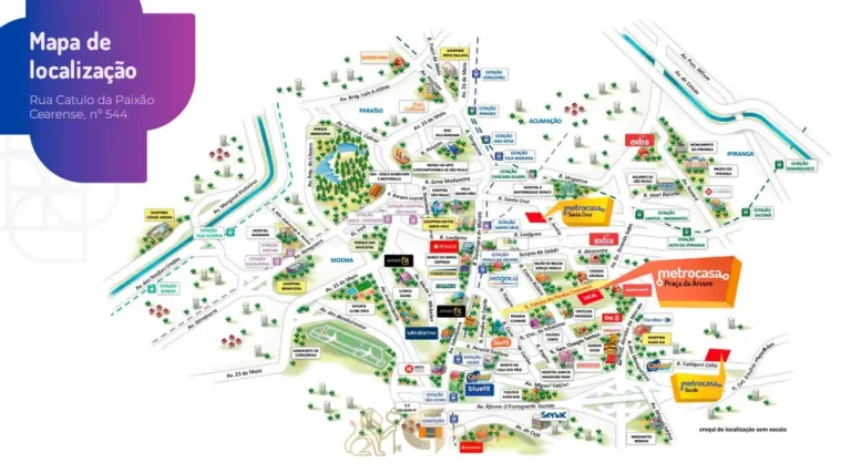 Mapa de localização do bairro do condomínio Metrocasa Praça da Árvore no bairro da Praça da Árvore, São Paulo