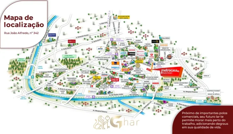 Mapa de localização do condomínio Metrocasa Santo Amaro no bairro de Santo Amaro, São Paulo
