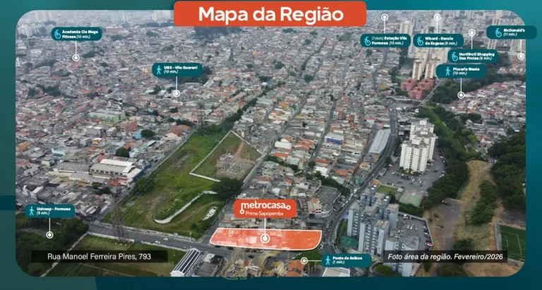 Vista aérea do bairro em condomínio residencial no bairro de Sapopemba, na Zona Leste de São Paulo