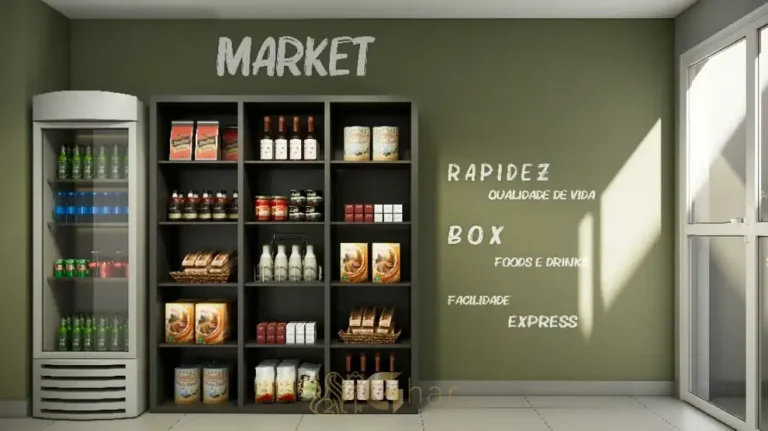 Mini market do condomínio do condomínio Metrocasa Estação Itaberaba no bairro da Freguesia do Ó, São Paulo