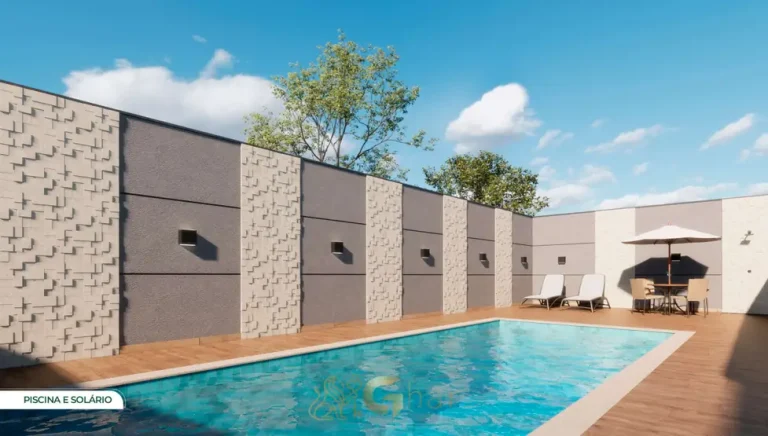 Piscina com solário em condomínio residencial no bairro da Vila Prudente, na Zona Leste de São Paulo
