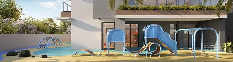 Playground em condomínio residencial no bairro da Vila Mariana, na Zona Sul de São Paulo