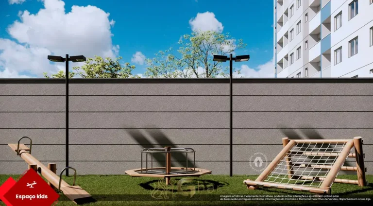 Playground infantil em condomínio residencial no bairro da Barra Funda, na Zona Oeste de São Paulo
