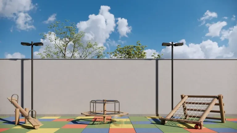 Playground em condomínio residencial no bairro do Patriarca, na Zona Leste de São Paulo