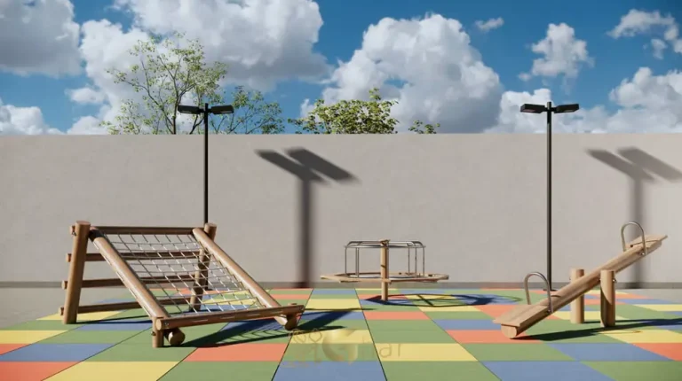 O playground infantil do condomínio Metrocasa Oratório no bairro da Vila Prudente, São Paulo