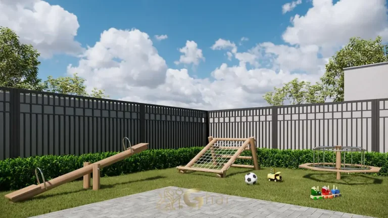 Playground infantil em apartamentos no bairro do Campo Limpo, São Paulo